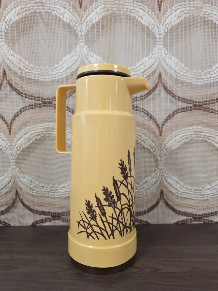 Vintage Helios thermoskan beige met bruin - Afbeelding 2