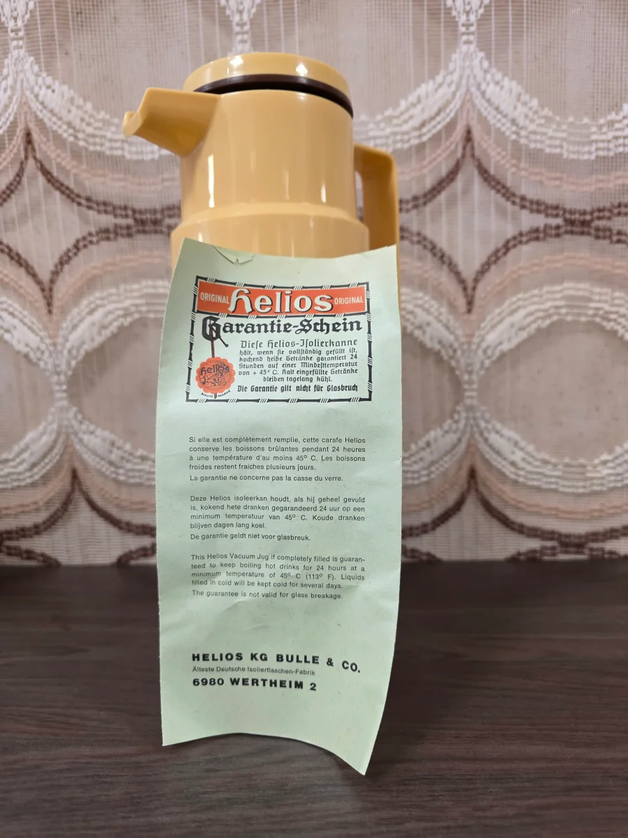 Vintage Helios thermoskan beige met bruin - Afbeelding 8