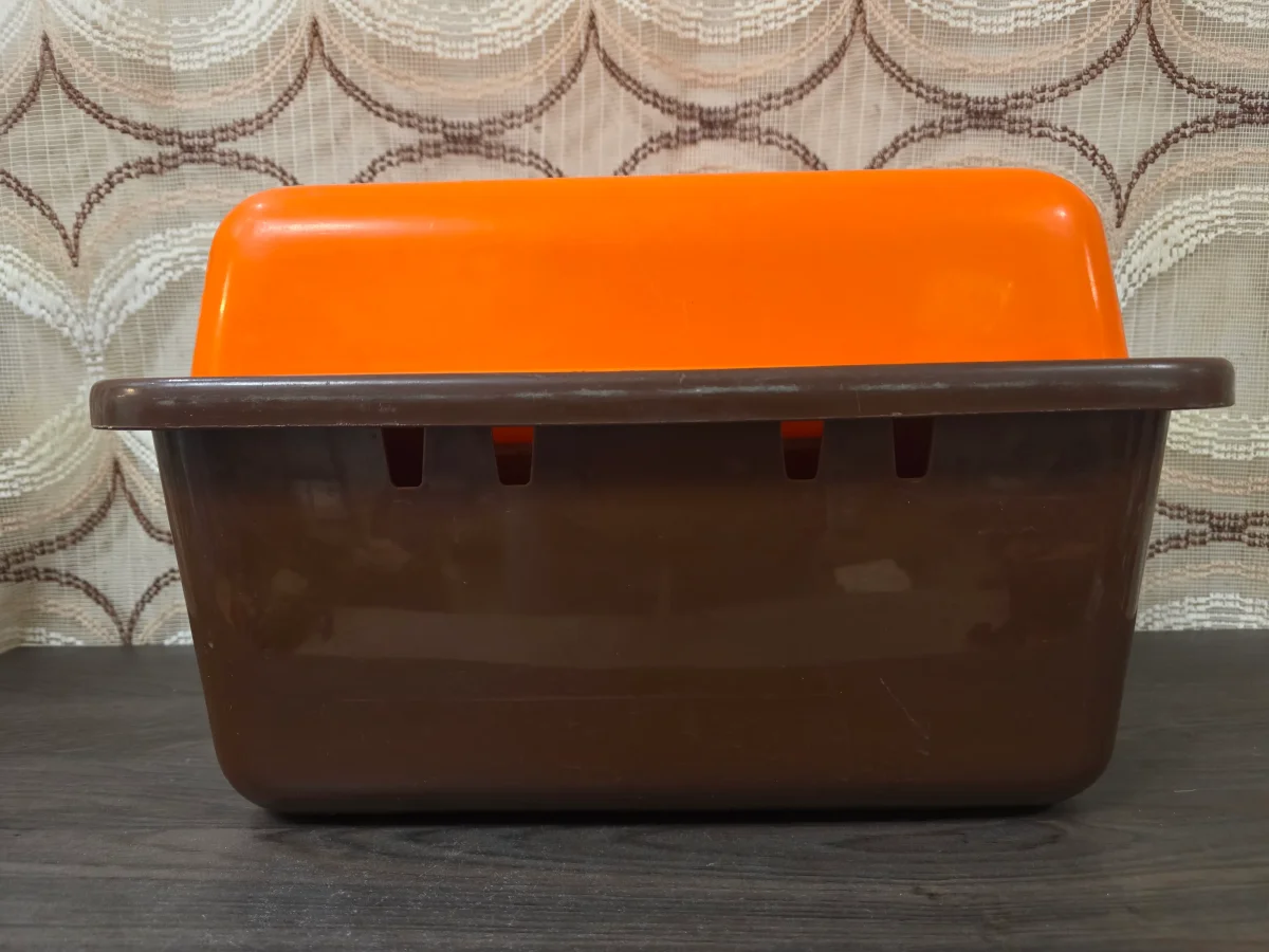 Vintage Curver aardappelbak bruin oranje - Afbeelding 4