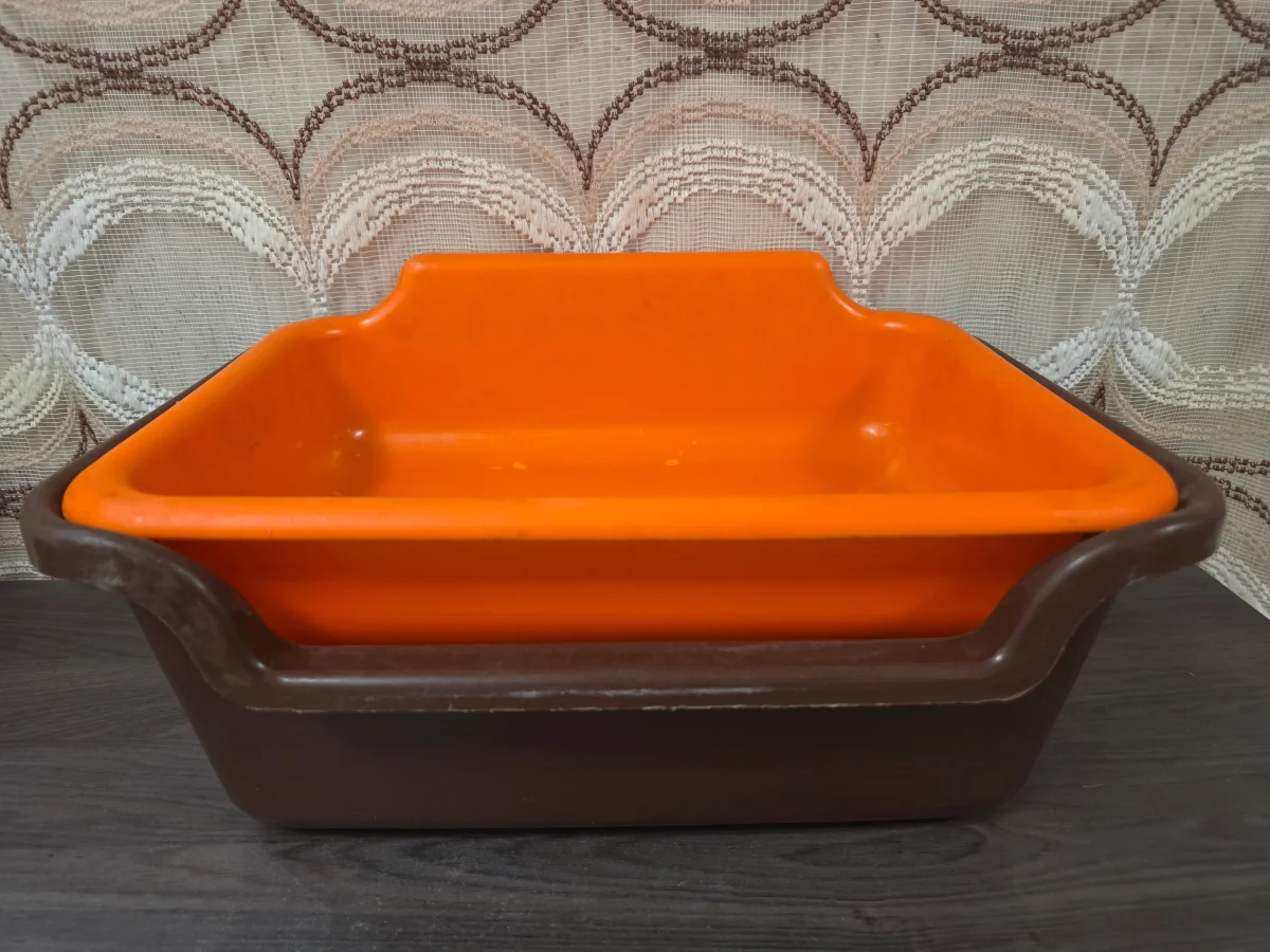 Vintage Curver aardappelbak bruin oranje - Afbeelding 8