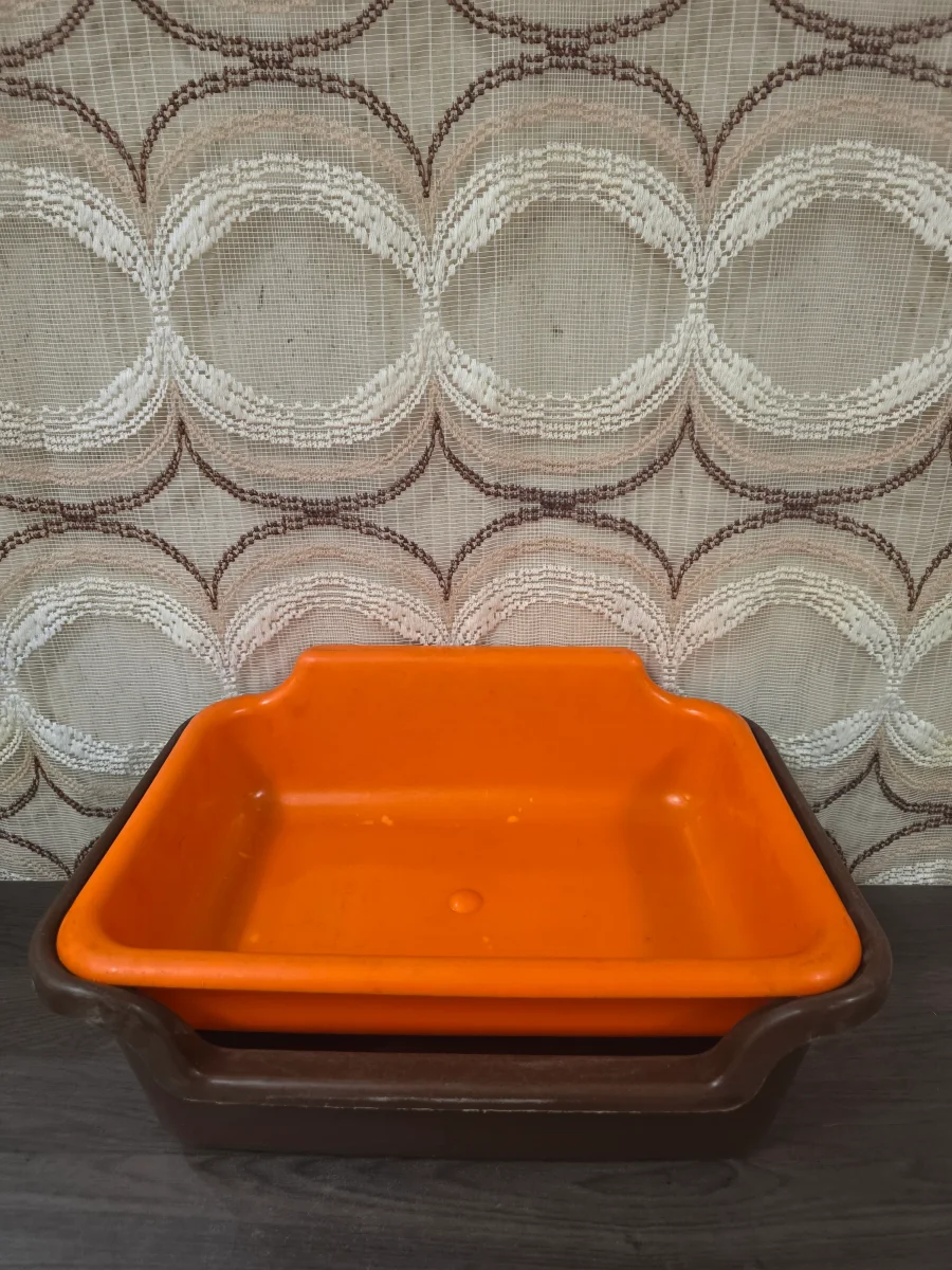 Vintage Curver aardappelbak bruin oranje - Afbeelding 3