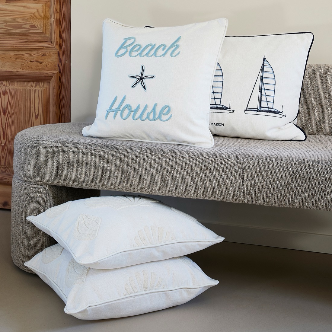 Rivièra Maison Beach House 50×50 inclusief Featherkussen - Afbeelding 3