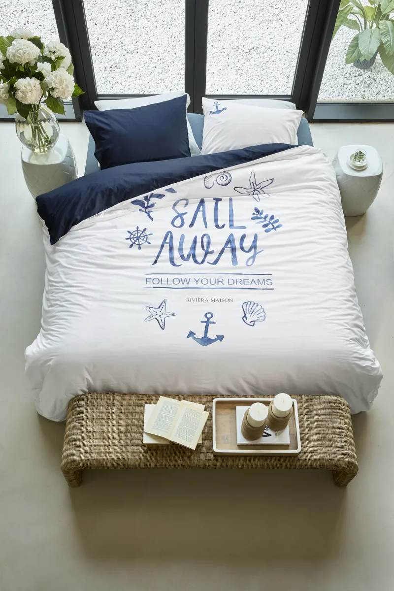 Rivièra Maison Sail Away Dekbedovertrek – Blauw Tweepersoons – 240 x 200/220 cm + 2 kussenslopen Nieuw! - Afbeelding 6