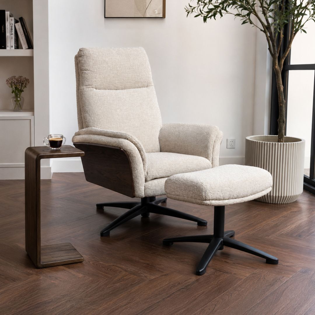 Relaxfauteuil Zenza + Hocker - Afbeelding 2