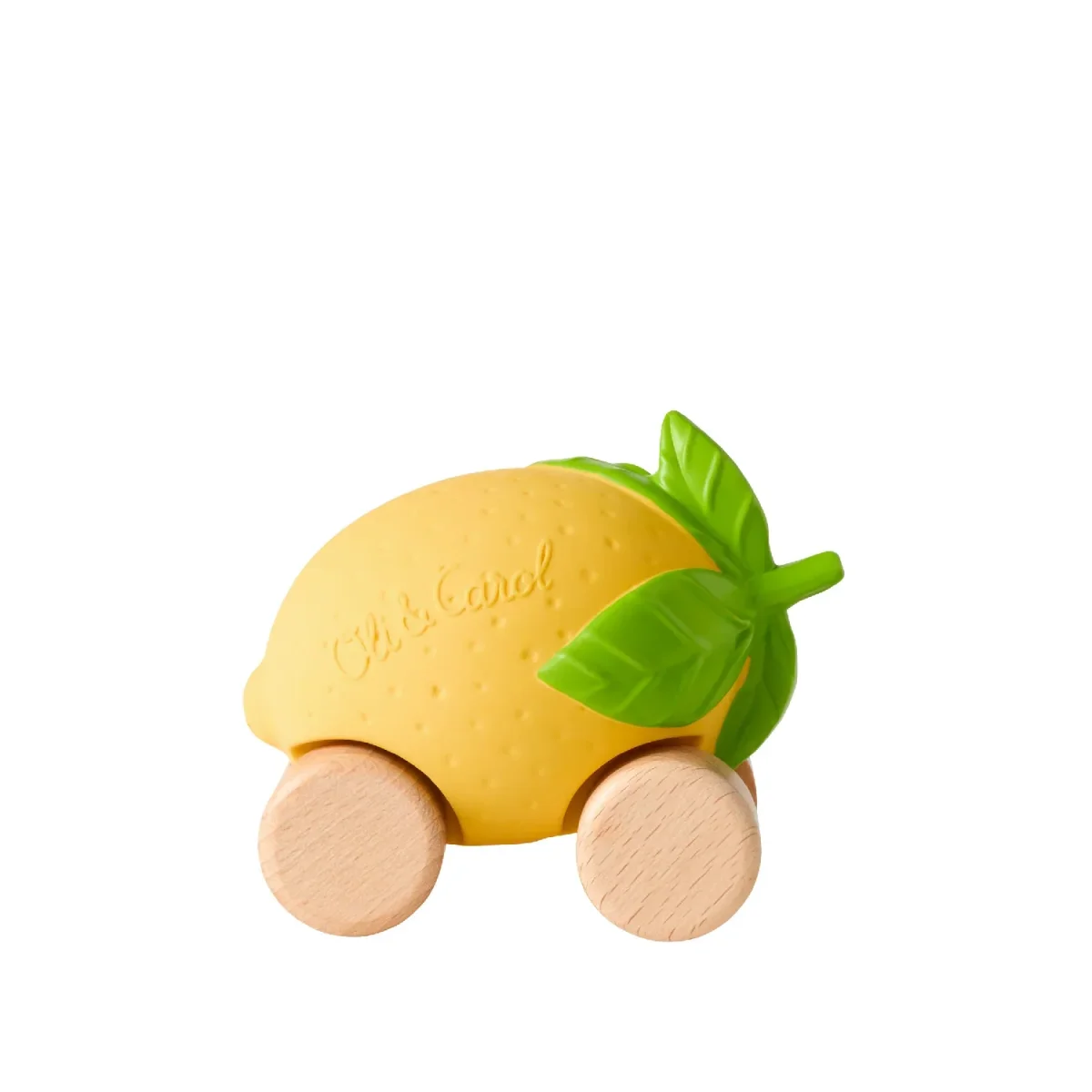 Speelgoedauto Lou the Lemon met garage & racebaan - 0+ jaar - Natuurrubber & FSC-hout - Oli&Carol - Afbeelding 2