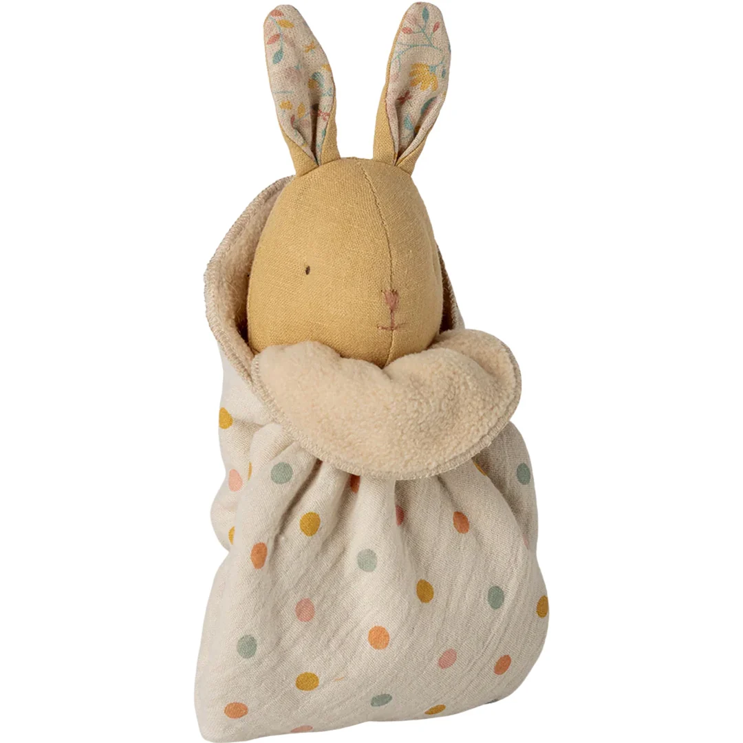maileg knuffeldoek konijn lullaby friends - cream yellow - 17 cm - Afbeelding 2